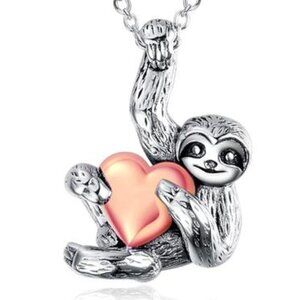 Heart Sloth Necklace Gifts Sterling Silver
